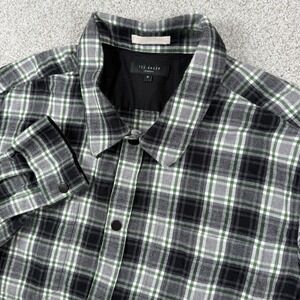 TED BAKER Men's Plaid Flannel Long Sleeve Snap Up Button Shirt‎ XL